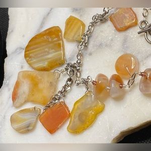 Natural stone necklace dangle charm amulet pendant style